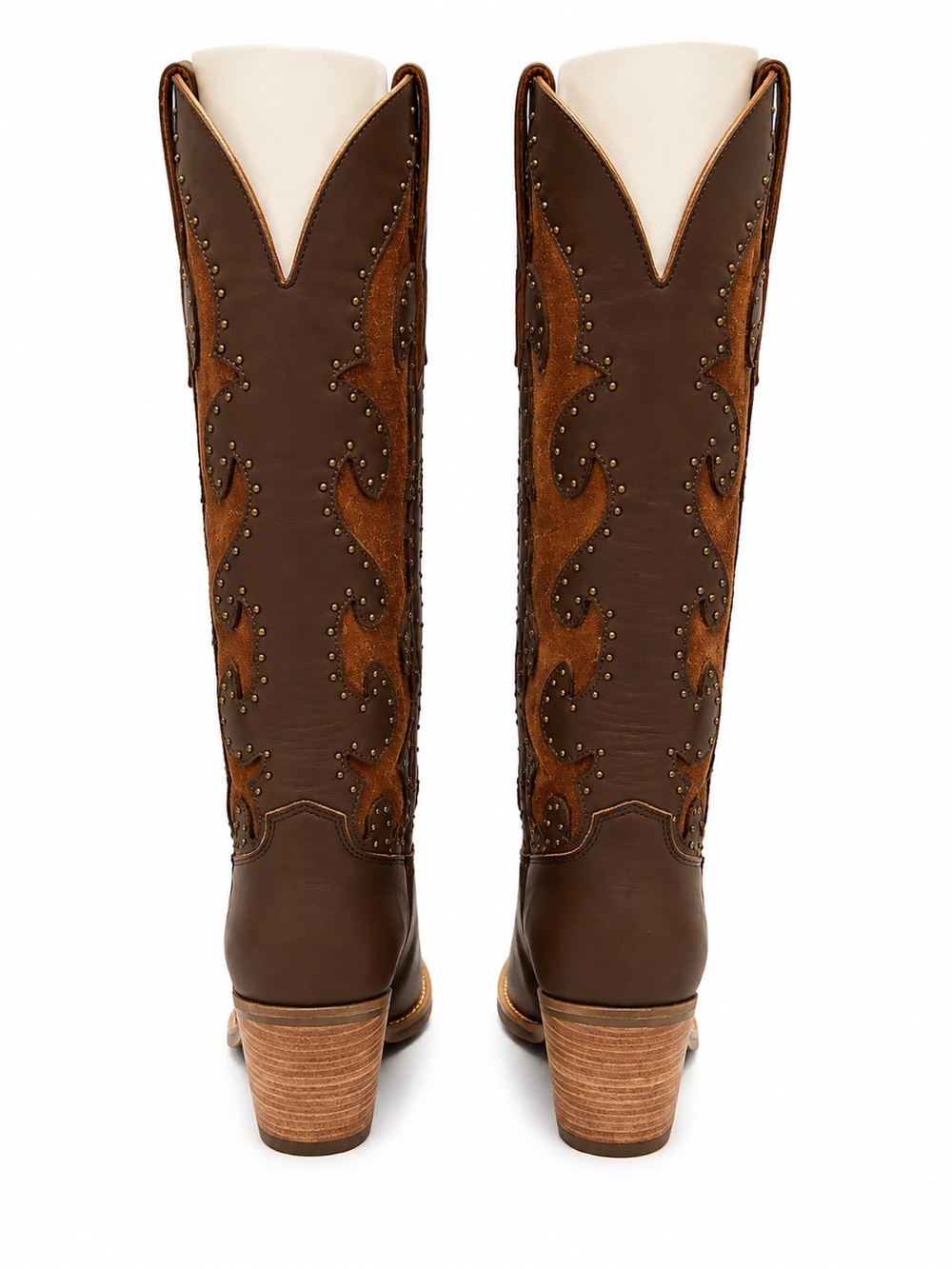 Dingo Brown Leather Studded Western Cowboy Boots - Picture 4 of 4